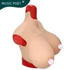 MUSIC POET Large Silicone Breast Forms I K Z Cup For Crossdresser Drag Queen Realistic Fake Boobs Breastplat Transgender Shemale 240417