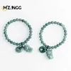 Chain Natural A Goods Jadeite Blue Water Fortune Cat Peace Buckle Bracelet Hand Woven Rope Mens and Womens Luxury Fashion Jewelry Y240420