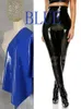 Women's Pants Women High Waist Faux Leather Latex Bodycon Trousers Custom PVC Shiny Ladies Slim Stretch Pencil Sexy Clubwear 2024