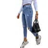 2024 Slim Fall Fit Straight Ben With Holes, Street Trendy Denim Pants for Women