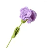 Decorative Flowers 1PCS Knitted Carnation Flower Mother's Day Woven Hand Multi Color Valentine's Gift Wedding Decor