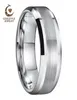 8 mm hommes femmes Tungsten Carbide Ring Band de mariage avec central brossé Polied Confort Fit 2107016024600