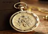 Luxury Antique Skeleton Mechanical Pocket Watch Men Steampunk Mechanical Fob Watches Clock Pendant