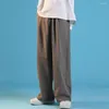 Pantalon masculin pantalon long pantalon streetwear cordon de survêtement avec une jambe large crochette profonde pour la taille élastique de style sportif décontracté lâche