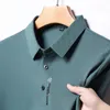 Brand Polo Shirt Short Sleeve Summer Fashion Embroidery Business cool Feeling Ice Silk Breattable Shirt Men kläder 240420