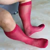 Chaussettes pour hommes hommes ultra mince voir à travers des bas de perspective renforcée