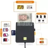 Novo leitor de cartões de identificação do banco de imposto inteligente Black Smart com indicador de LED para leitor de cartão multifuncional - SIM CARTE CARTÃO SMART CHIP LEITOR - 2024