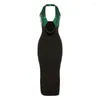 الفساتين غير الرسمية Ahagaga Design Sense Deep V-Tech Slim-Fit Dress