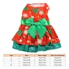 Dog Apparel Dress Washable Easy To Wear Snowflake Pattern Adjustable Puppy Summer Comfortable Fashion For Daily Pograph