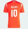 칠레 24/25 축구 유니폼 Alexis Vidal Kids Kit 2025 국가 팀 축구 셔츠 홈 홈 레드 어웨이 백인 남성 아이들 Camiseta 2024 Copa America Zamorano Isla ch.