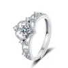 Platinum platine Full Zircon Mariage scintillant Bague nuptiale pour femmes Anneau de fiançailles diamant diamant micropave