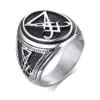 Sigil of Lucifer Satanic Rings for Men rostfritt stål Symbol Seal Satan Ring Demon Side Jewelry Cluster326T