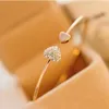 Gorąca wyprzedaż Nowa moda Regulowana złoto kryształowe podwójne serce Bak Bilezik Open Cuff Bransoletka dla kobiet biżuteria pulseras
