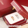 مصمم الأزياء Carter Classicarter Ring 925 Sterling Silver Silver Luxury High Grade Wide Edition Full Diamond Full Single Bone Gift