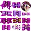 20pcs Pet Dog Cute Hair Bows with Rhinestone Flowers Ribbon Accessory Groomining Supplies 240418