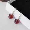 Dangle Earrings Fashion Cherry Shape Alloy Red Female Earring Long Lasting Color Claret