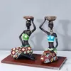 Kandelaars Creative Candlestick Ornament African Exotic Women Sculptures Resin Craft Holder Desk Decor Living Room Home Decoratie