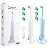 toothbrush Electric Rotating Toothbrush Ultrasonic Tooth Brushes Rechargeable Automatic Sonic Rotary Powered Toothbrush with 3 Brush Heads