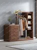 Hangers Multifunctional Floor Solid Wood Coat And Hat Rack Master Bedroom Household Walnut Hanger