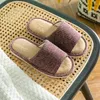 Тапочки Женская льняная лента теплое уютное скольжение на домашних туфлях