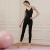 Active Sets Sexy One-piece Women Yoga Fitness Jumpsuit Sparkly Slim Backless Suit Gym Workout V-neck Breathable Bling Set