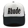 Rhude Hat Projektant mody Hafted Rhude Baseball Cap Grid Ventilate wysokiej jakości mężczyźni kobiety Trend Trend Street Style Rhude Hat Outdoor Trucker Hats 1836