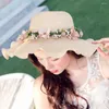 Berets Visor Sun Hats Foldable Floppy Wide Brim Hat UV Protection Straw Cap Summer