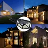 1/2/4/6/10pcs 100 LED Solar Wall Lamp 4 lados luminoso con sensor de movimiento Garden al aire libre Patio impermeable Luz de pared 240408