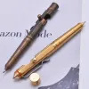 Pens L74A Solid Brass Gel Ink Pen Retro Bamboo Node Bolt Action Writing Tool Stationery