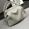 Drawstring Women's Bag Ladies Pu Handbag Solid Color Middle Axed Shoulder Messenger