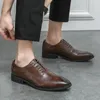 Chaussures habillées marque italienne en cuir véritable en cuir britannique de style britannique
