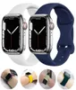 Soft Silicone Band for Apple Watch 7 6 5 4 3 2 1 40MM 44MM 38MM 42MM Rubber Watchband Strap for iWatch serie 7 41MM 45MM H11232613666