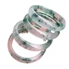 Braggletta -Fiori galleggianti Bracciale giada smeraldo chiaro acqua verde roccia quarzo