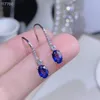 Kolczyki Dangle Kjjeaxcmy Fine Jewelry Natural Sapphire 925 Sterling Siver Luksusowa dziewczyna szlachetna Zaraz Zarop Test wsparcia