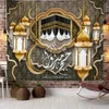 Ramadan Eid Decorations Moslim Tapestry voor Eid Achtergrond Wall Hangende Islamitisch ornament 3d Ramadan Home Decoration Tapestry 240409