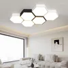 Lustres pretos brancos geométricos lustres ledeiros modernos minimalistas da sala de estar de estudo Luzes de teto em casa lâmpadas de iluminação de decoração interna