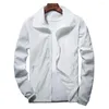 Men's Jackets Men Jacket Lapel Long Sleeve Outdoor Windbreaker Solid Color Pockets Zipper Placket Coat For Spring Autumn