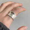 Klusterringar 925 sterling silver för kvinnor enkel minimalistisk retro bult vidöppen fingerring mode band kvinnlig bijoux gåva