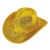 Berets Glitter Cowboy Hat Western Jazzs Party Femme Cowgirl Drop