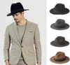 2 Big Size 100 Wool Men Filt Trilby Fedora Hat For Gentleman Wide Ram Cloche Panama Sombrero Cap Size 5658Size 5961cm Y199179075
