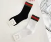 Luxury Designer Cotton Socks for Men Women Red Green Letter Embroidery Black White Breathable Middle Tube Sock 2pairs/lot