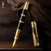 Pens Hongdian Qin Dynasty Series 14K Fine Nib Fountain Pen Znakomite retro kaligrafia pisanie tłok grawerowany chiński styl prezent