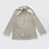 Frauenblusen Baumwoll mehrpocketes Hemd Solid Color Classic Workwear Unisex Rock
