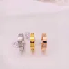 Designer trendig carter samma stil 5mm full nagel ett ord sex diamant titan stål non blekande mode guldring för män och kvinnor 6hbk