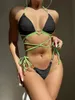 2024 Wrap um halbreichfalten Bikini Frauen Badebekleidung weiblicher Badeanzug Twopieces Set Badeanzug Schwimmdame 240418