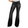 Frauen Jeans Slim Fit Stickerei Flare Flare Hohe Outdoor Hosen für Frauen Trainingskleid arbeiten