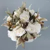 زهور زخرفية باقة الزفاف المذهلة - أنيقة لحفل الزفاف سهل لتنظيف الإمدادات منخفضة الصيانة