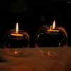 Titulares de velas portador de vidro Europa estilo redonda de cristal oco de cristal transparente para festa de casamento romântico para festas decoração de casa decoração