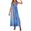 Robes sexy urbaines 2024 Summer Bohemian Style Femmes Longue robe sexy Spaghetti Imprimé de plage inébranlable Robe de plage de vacances Femme Maxi Vestidos Y240420