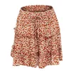 Skirts Womens High Waisted Floral Skirt Peplum Print A Line Skirt Sink Skirt for Bathroom Y240420